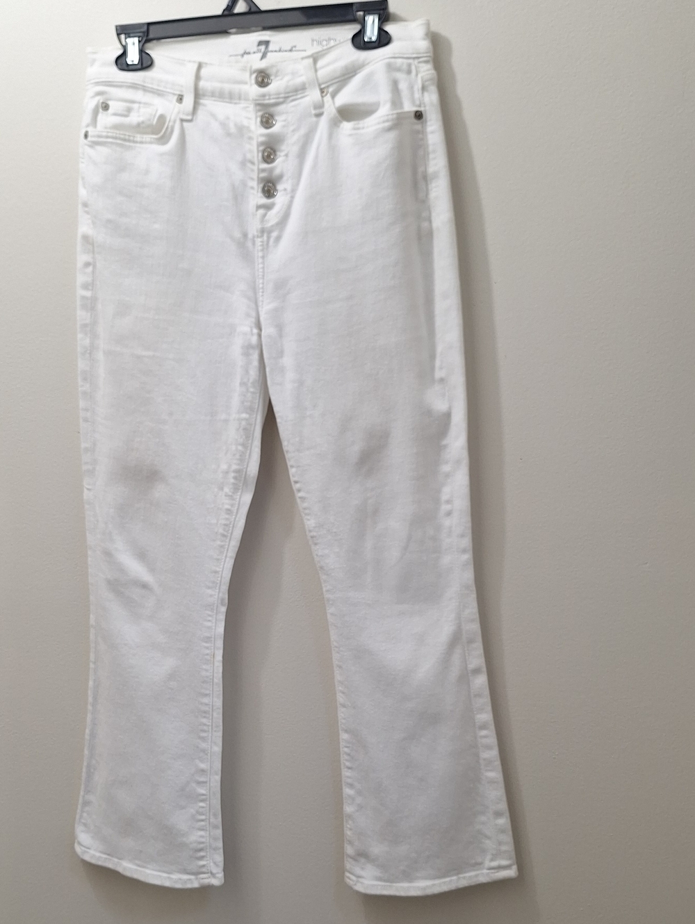 7 For All Mankind White High-Rise Slim Jeans Size 29